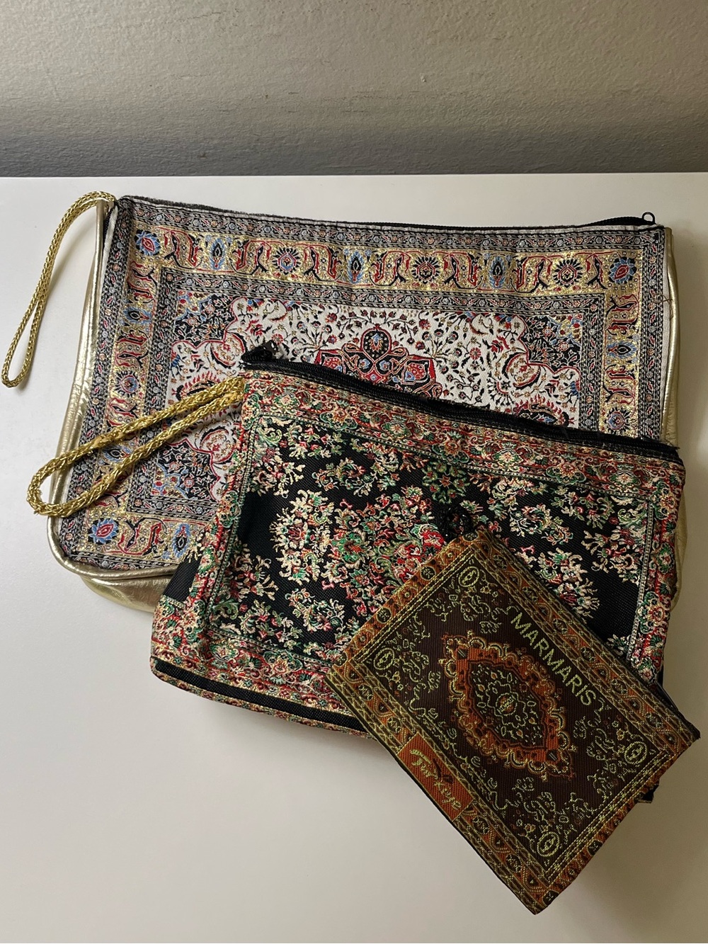 Turkish Tapestry Cosmetic Pouch Set of 3